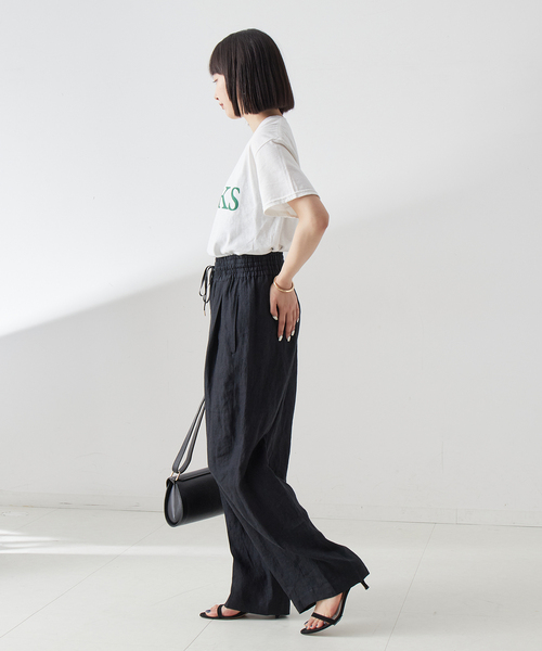 「journal standard L'essage」 イージーパンツ 36 ブラック レディース_画像3