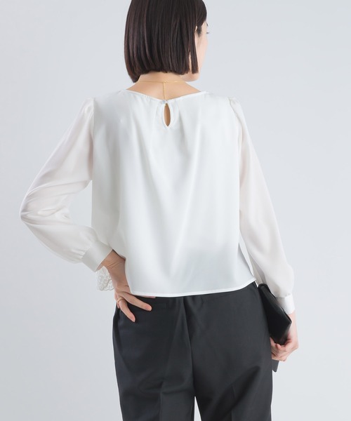 「PICCIN」 7分袖ブラウス M オフホワイト レディース_画像4
