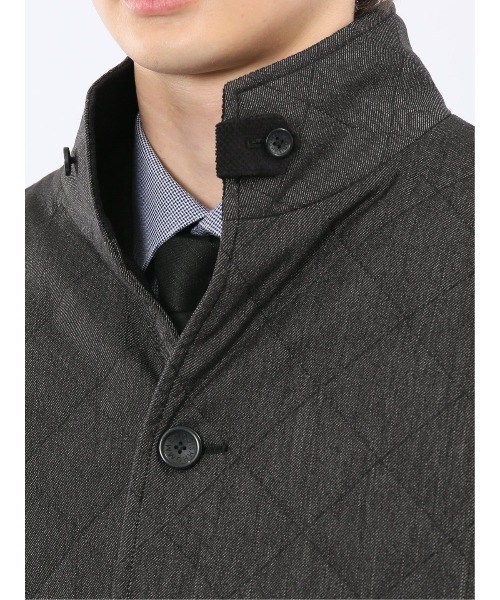 m．f．エディトリアル（m．f．editorial）/【防寒 オンオフ兼用 ハーフ丈】m．f．エディトリアル デニム調 中綿キルトコート m.f.editorial（エムエフエディトリアル） ステンカラーコート コート