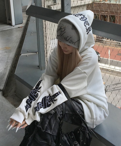 超希少 Y2K スワッガー グラフィックパーカー チャコール 男女兼用
