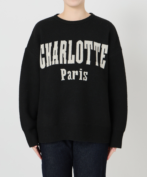 極美品 SLOBE IENA ロゴニット ブラック SLOBE IENA（スローブイエナ） ニット セーター CHARLOTTE ロゴニット