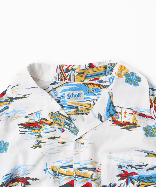 「schott」 半袖シャツ LARGE ブラック メンズ_1
