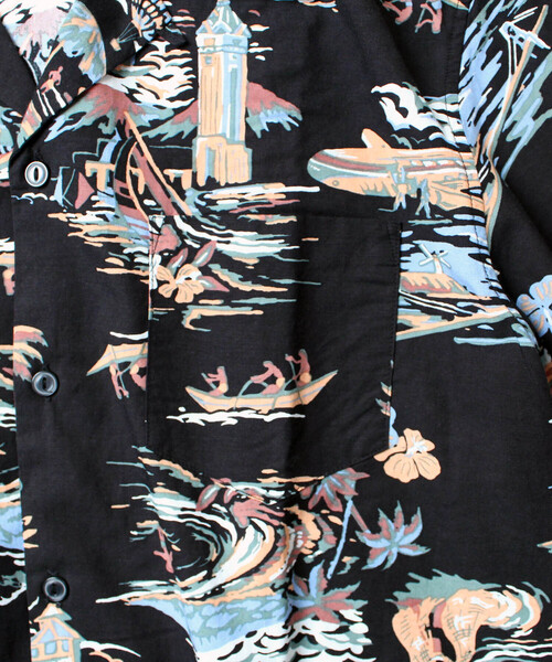 「schott」 半袖シャツ LARGE ブラック メンズ_5