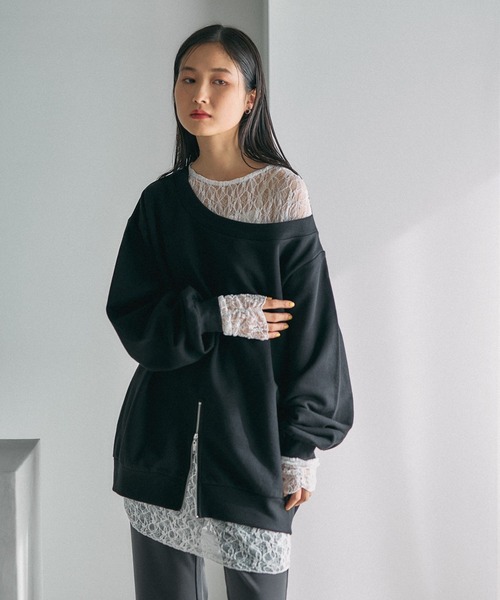 LEPSIM（レプシィム） tシャツ ワンショルレイヤードライクチュニック