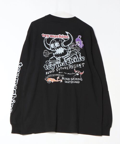 「TOY MACHINE」 長袖Tシャツ L ブラック メンズ_画像4
