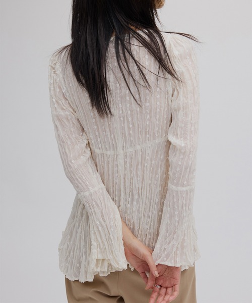 Ameri（アメリ） ブラウス シャツ 入学式 卒業式 TULLE FRINGE WASHER