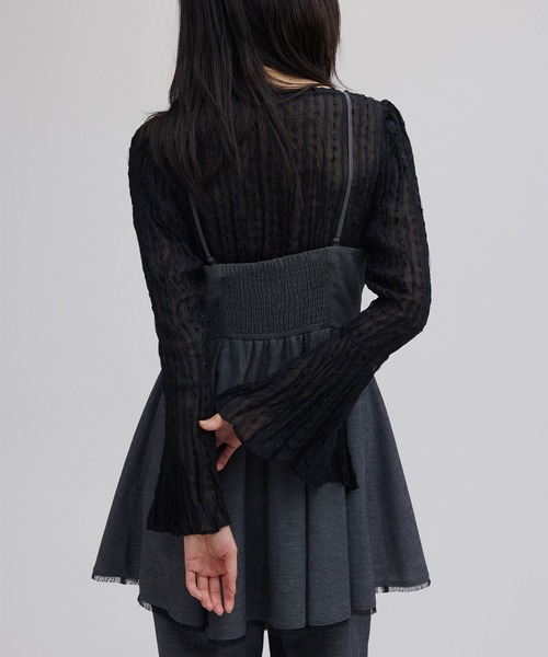 Ameri（アメリ） ブラウス シャツ 入学式 卒業式 TULLE FRINGE WASHER