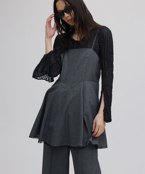 Ameri（アメリ） ブラウス シャツ 入学式 卒業式 TULLE FRINGE WASHER
