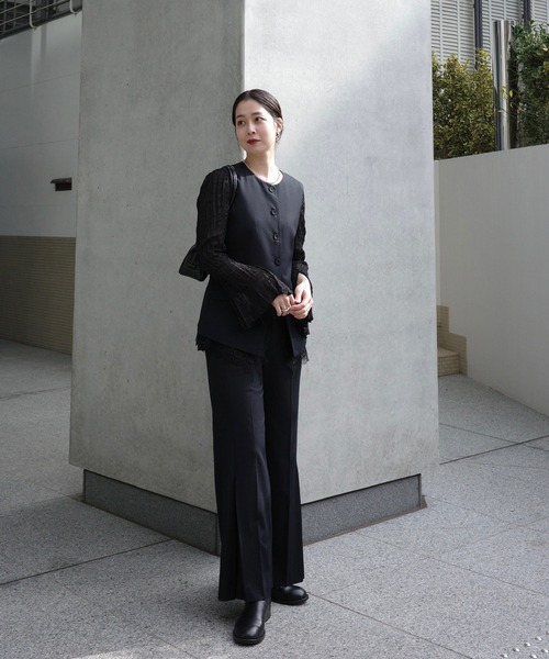 Ameri（アメリ） ブラウス シャツ 入学式 卒業式 TULLE FRINGE WASHER