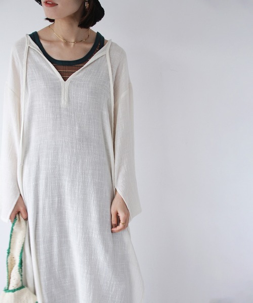 「Crisp」 長袖ワンピース FREE レッド レディース_画像2