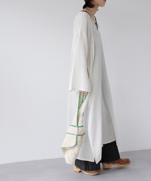 「Crisp」 長袖ワンピース FREE レッド レディース_画像3