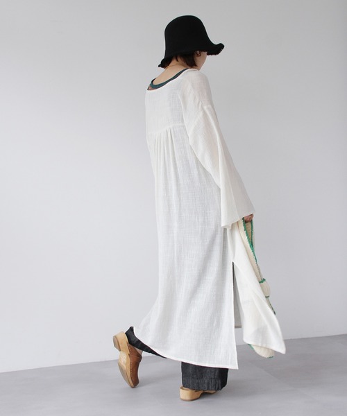 「Crisp」 長袖ワンピース FREE レッド レディース_画像4