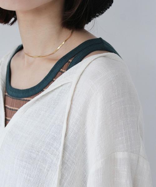 「Crisp」 長袖ワンピース FREE レッド レディース_画像8