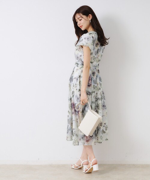 「couture brooch」 半袖ワンピース 40 グリーン レディース_画像4
