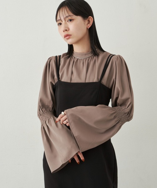 「Aunt Marie's」 長袖ブラウス FREE モカ レディース_画像4