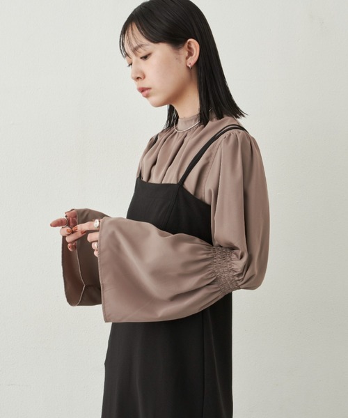 「Aunt Marie's」 長袖ブラウス FREE モカ レディース_画像8