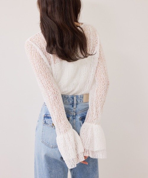 VIS（ビス） tシャツ フレアスリーブレーストップス レディース