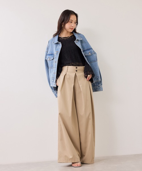 VIS（ビス） tシャツ フレアスリーブレーストップス レディース