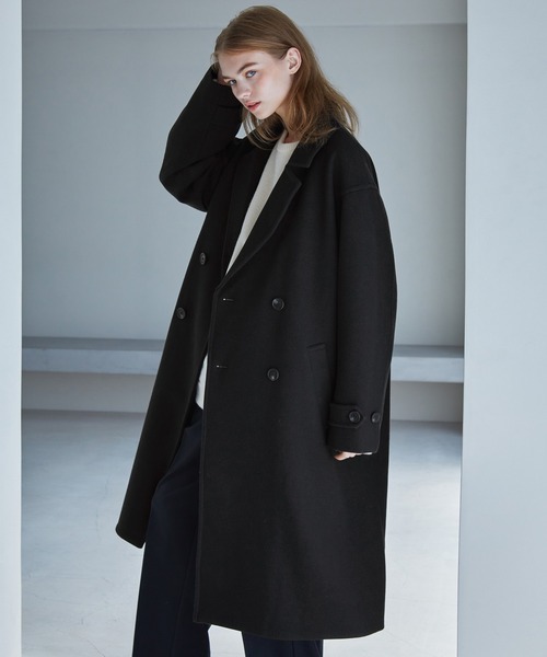 「SERACE」 チェスターコート L チャコールグレー メンズ_画像3