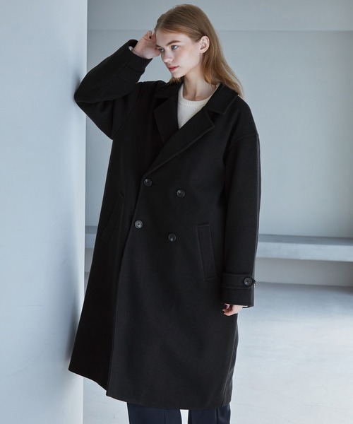 「SERACE」 チェスターコート L チャコールグレー メンズ_画像8