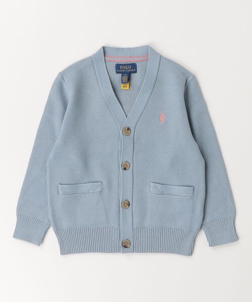 Polo Ralph Lauren 水色 カーディガン キッズXL Polo Ralph Lauren Childrenswear カーディガン メッシュニット