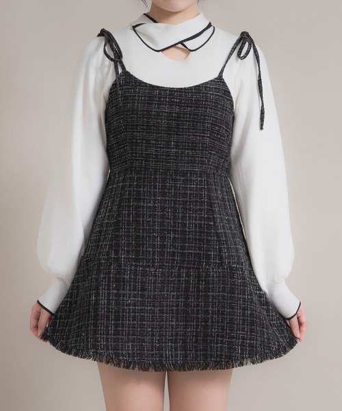 「DearMyLoveRose」 キャミソールワンピース 3L グレー レディース_画像3