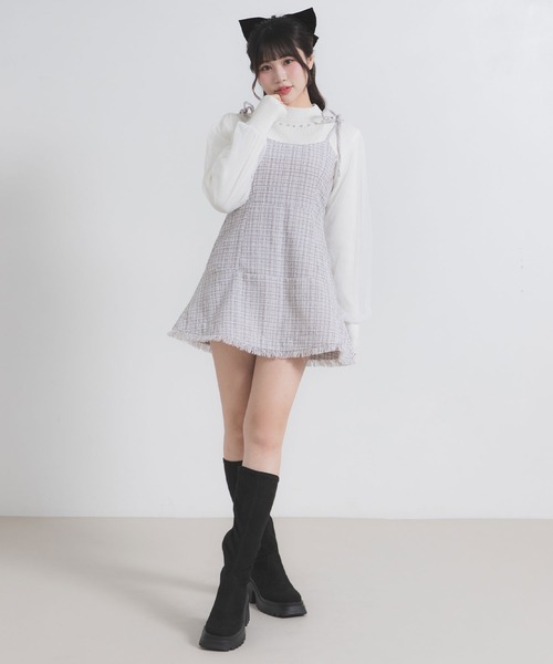 「DearMyLoveRose」 キャミソールワンピース 3L グレー レディース_画像9