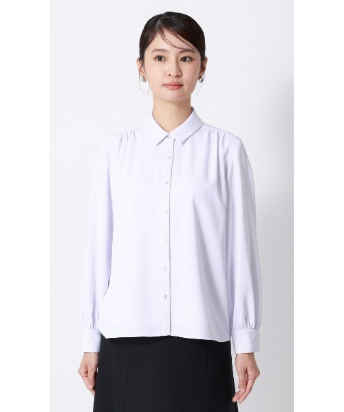 AOYAMA ブラウス シャツ シャツ襟取り外しリボンブラウス「長袖