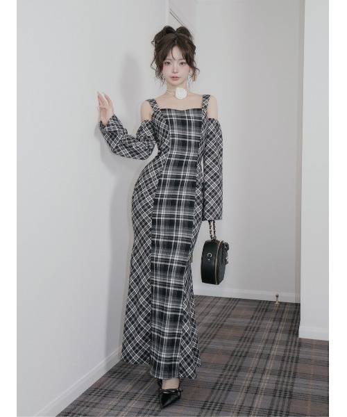 Darich（ダーリッチ） ワンピース バックオープンチェックマーメイド