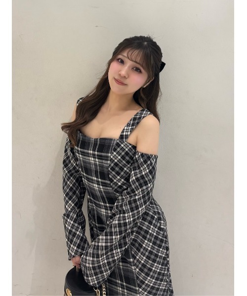 Darich（ダーリッチ） ワンピース バックオープンチェックマーメイド