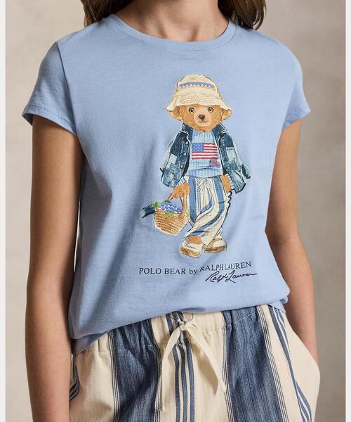 tシャツ Polo ベア コットン ジャージー Tシャツ キッズ 子供服 女の子の画像