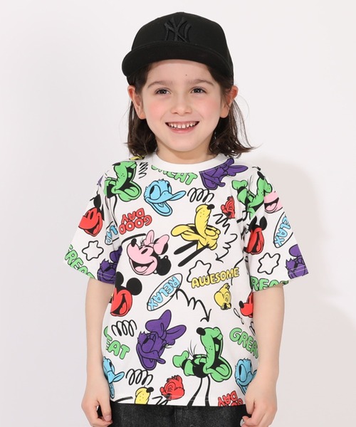 Disney（ディズニー） tシャツ 親子お揃い カラフル総柄Tシャツ 1333K