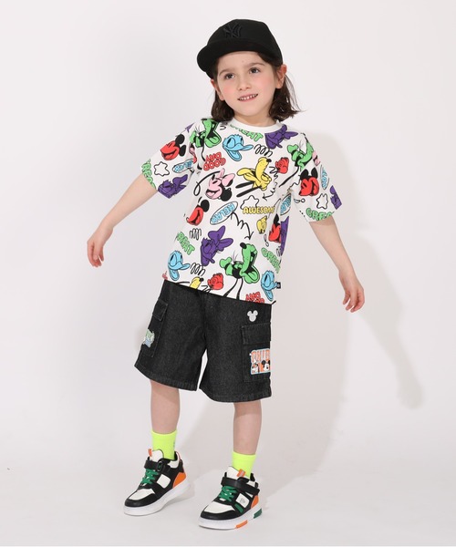 Disney（ディズニー） tシャツ 親子お揃い カラフル総柄Tシャツ 1333K