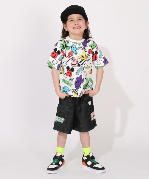 Disney（ディズニー） tシャツ 親子お揃い カラフル総柄Tシャツ 1333K
