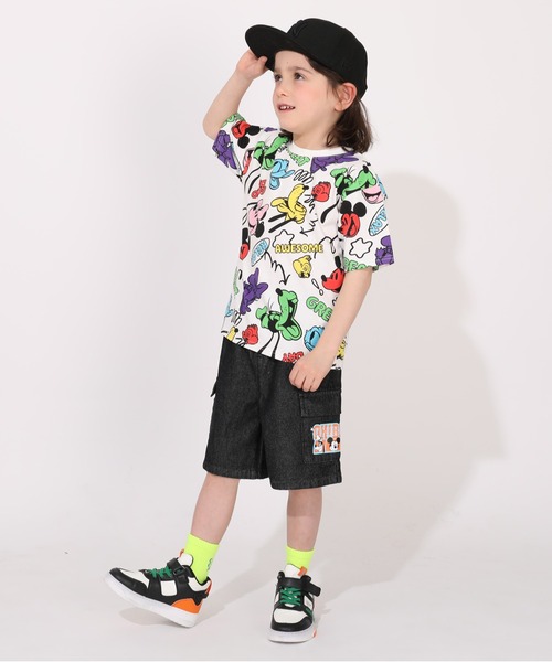 Disney（ディズニー） tシャツ 親子お揃い カラフル総柄Tシャツ 1333K