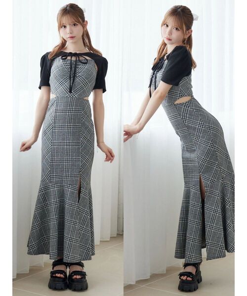 EATME（イートミー） ワンピース 2WAYセットチェックキャミワンピース