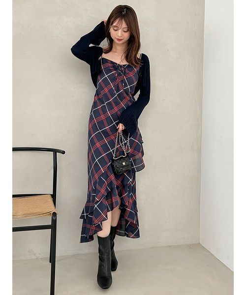 「SNIDEL」 キャミソールワンピース 1 ネイビー レディースの画像