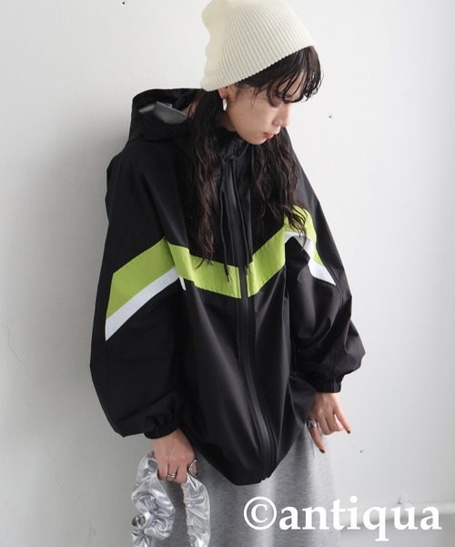 「antiqua」 ブルゾン P ブラック レディース_画像5