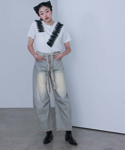 「miette」 デニムパンツ M ブラウン レディース_画像9