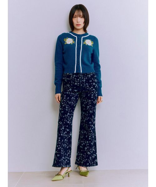 「LILY BROWN」 ニットカーディガン F ベージュ レディース_画像5