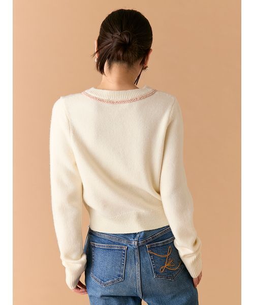 「LILY BROWN」 ニットカーディガン F ベージュ レディース_画像7