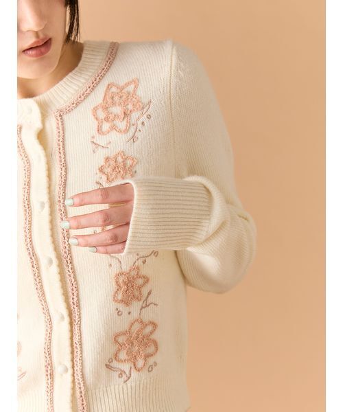 「LILY BROWN」 ニットカーディガン F ベージュ レディース_画像10