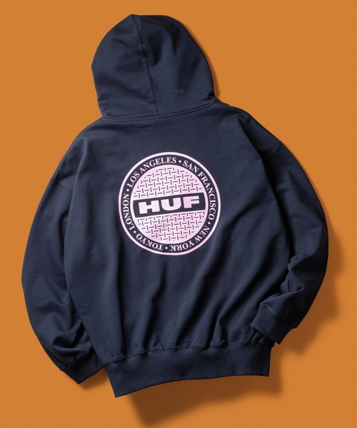 HUF（ハフ） ジップアップパーカー M ネイビー メンズ : ZOZOTOWN 