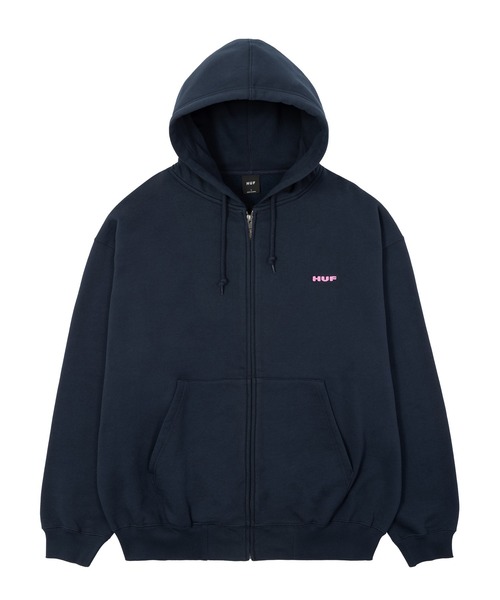「HUF」 ジップアップパーカー M ネイビー メンズの画像