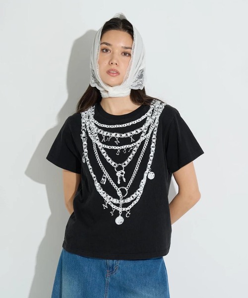ANNA SUI アナスイ　カットソー tシャツ ANNA SUI NYC / アナスイエヌワイシー フェイクアクセサリー