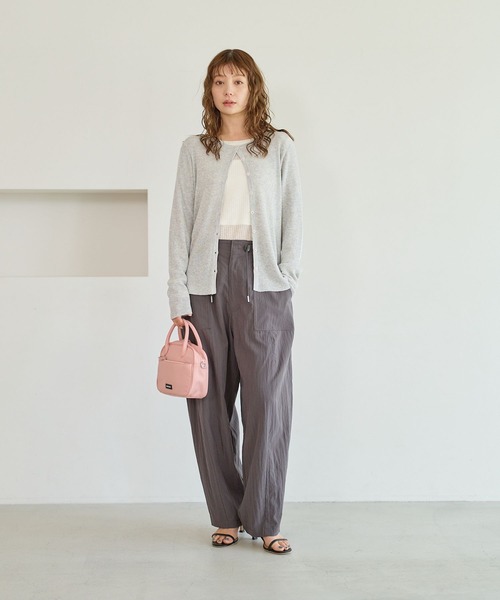 ワイドパンツ パンツ 「スタイルアップなカーブシルエット」フィブリルベイカーパンツ レディースの画像