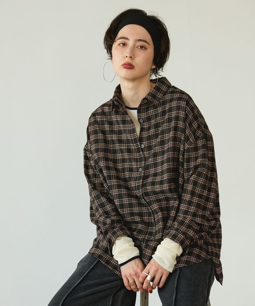 「GEORGE'S」 長袖シャツ SMALL ブラウン レディース_画像2