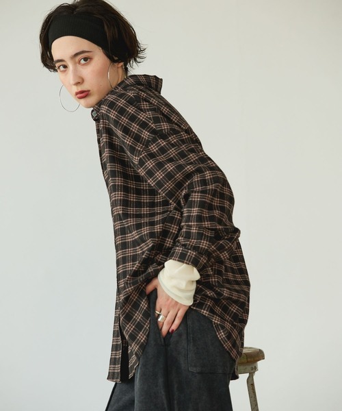 「GEORGE'S」 長袖シャツ SMALL ブラウン レディース_画像3