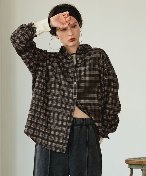 「GEORGE'S」 長袖シャツ SMALL ブラウン レディース_画像4