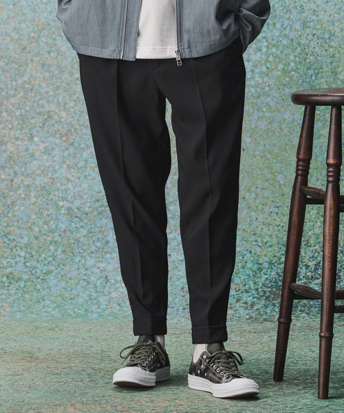 パンツ 入園式 mp14976- Turn ups Sta-Pre Tapered Pants ダブルテーパードパンツ(TRM-P002A) メンズの画像